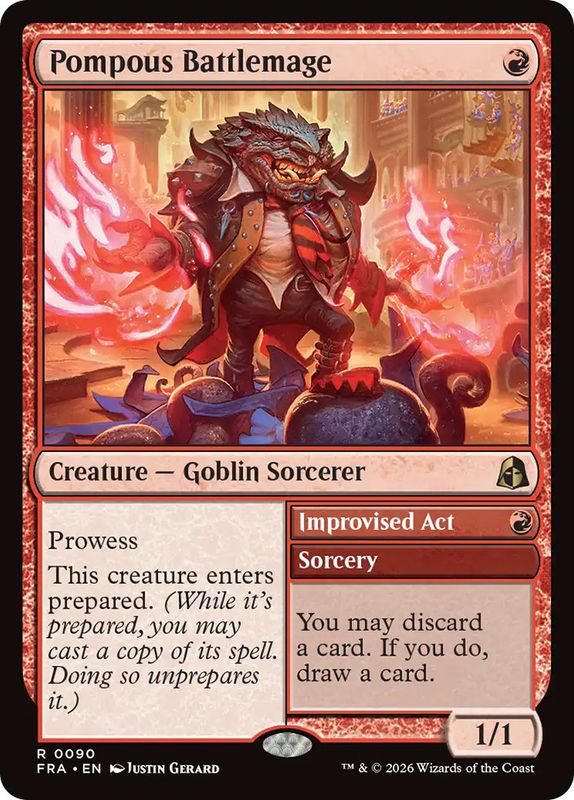 Pompous Battlemage // Improvised Act (foil)